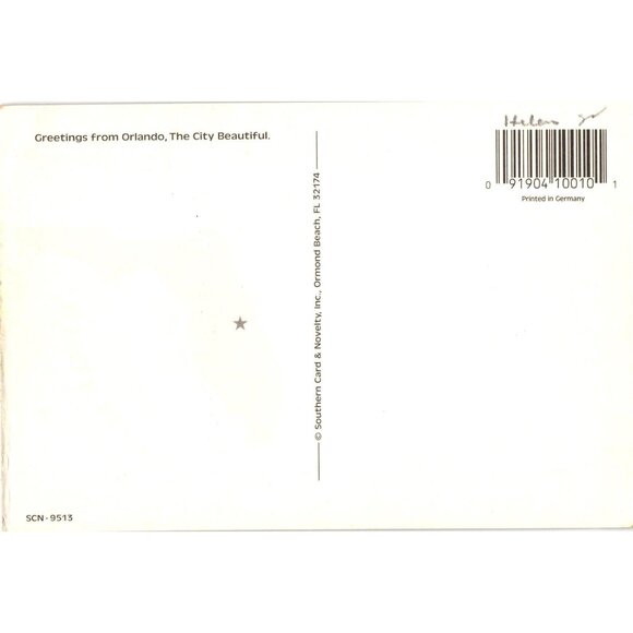 Orlando Florida Night Skyline Scenic Souvenir Postcard - Picture 2 of 2